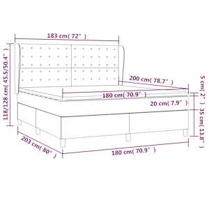 Box spring postel s matrací světle šedá 180 x 200 cm textil - obrázek 7