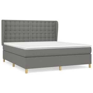 Box spring postel s matrací tmavě šedá 180x200 cm textil - obrázek 2