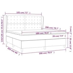 Box spring postel s matrací černá 180x200 cm textil - obrázek 7