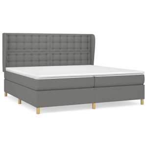 Box spring postel s matrací tmavě šedá 200x200 cm textil - obrázek 2