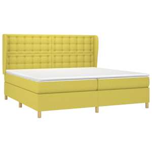 Box spring postel s matrací zelená 200x200 cm textil - obrázek 5