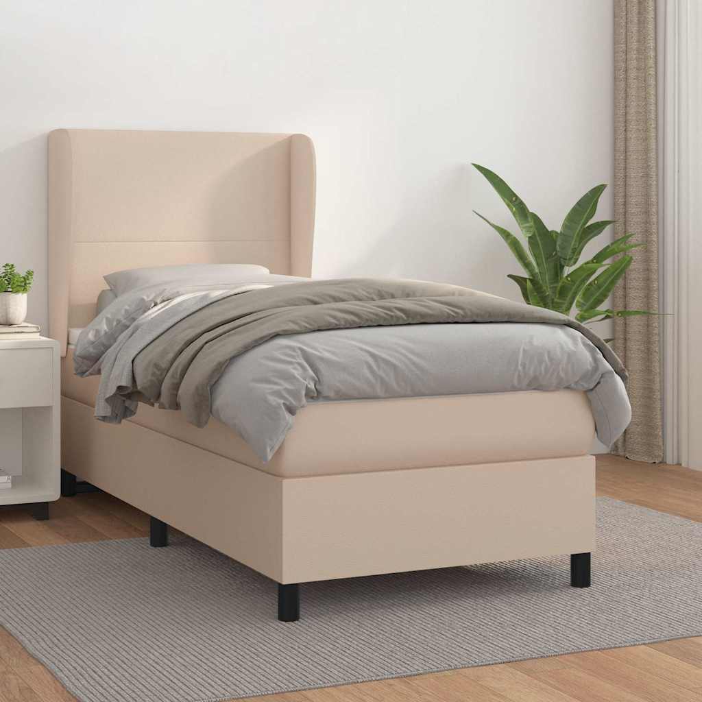 Kontinentalseng Kunstlæder Farvet Cappuccino - Med ensartet mønster / 90 x 190 cm