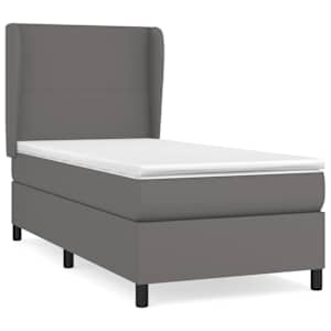 Box spring postel s matrací šedá 100x200 cm umělá kůže - obrázek 2