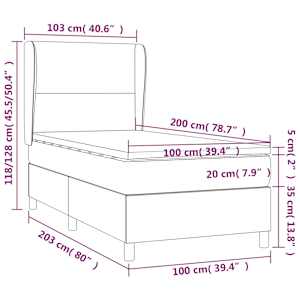 Box spring postel s matrací cappuccino 100x200 cm umělá kůže - obrázek 7