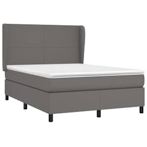 Box spring postel s matrací šedá 140 x 190 cm umělá kůže - obrázek 3