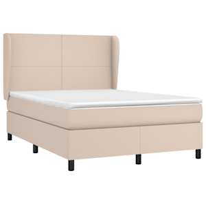 Box spring postel s matrací cappuccino 140x190 cm umělá kůže - obrázek 3