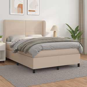 Box spring postel s matrací cappuccino 140x190 cm umělá kůže - obrázek 1
