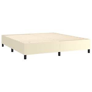 Box spring postel s matrací krémová 180x200 cm umělá kůže - obrázek 4