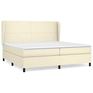 Box spring postel s matrací krémová 200x200 cm umělá kůže - obrázek 2