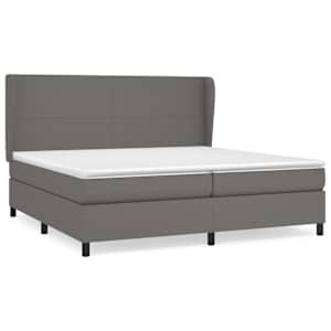 Box spring postel s matrací šedá 200x200 cm umělá kůže - obrázek 2