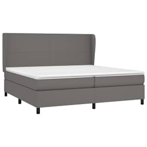 Box spring postel s matrací šedá 200x200 cm umělá kůže - obrázek 3
