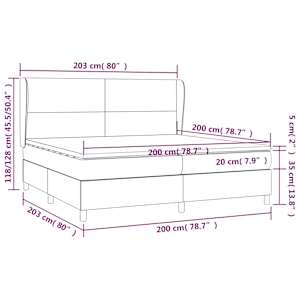 Box spring postel s matrací šedá 200x200 cm umělá kůže - obrázek 7