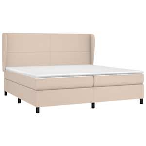 vidaXL Krevet box spring s madracem cappuccino 200x200cm umjetna koža