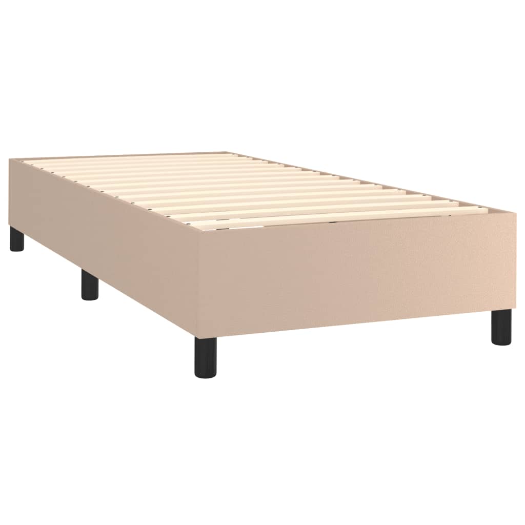 Box spring postel s matrací cappuccino 80 x 200 cm umělá kůže