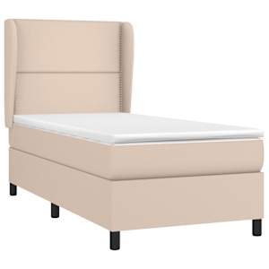 vidaXL Κρεβάτι Boxspring με Στρώμα Καπουτσίνο 80x200 εκ. Συνθ. Δέρμα