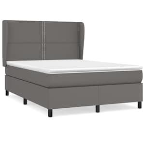 Box spring postel s matrací šedá 140 x 190 cm umělá kůže - obrázek 2