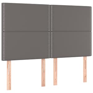 Box spring postel s matrací šedá 140 x 190 cm umělá kůže - obrázek 6