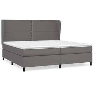 Box spring postel s matrací šedá 200x200 cm umělá kůže - obrázek 2