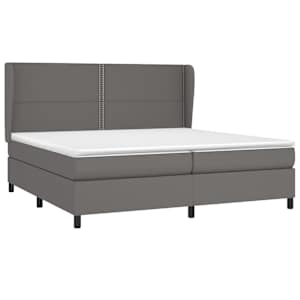 Box spring postel s matrací šedá 200x200 cm umělá kůže - obrázek 3