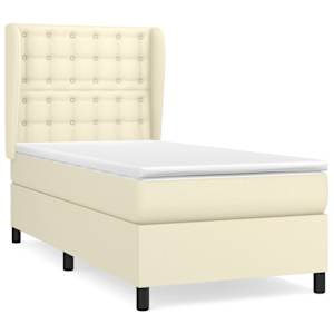 Box spring postel s matrací krémová 80 x 200 cm umělá kůže - obrázek 2
