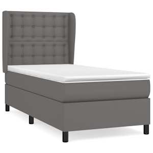Box spring postel s matrací šedá 80 x 200 cm umělá kůže - obrázek 2