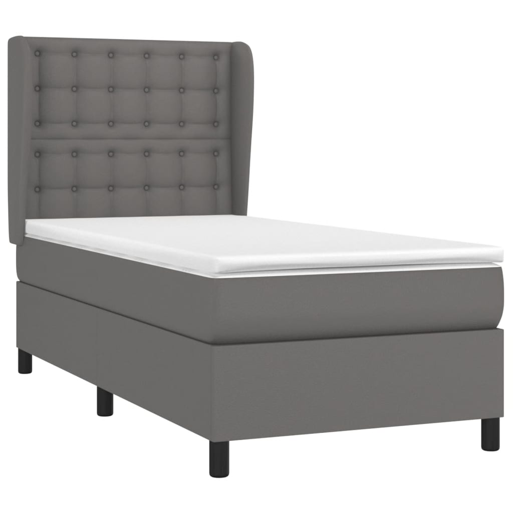 Thumbnail - vidaXL Boxspringbett mit Matratze Grau 80x200 cm Kunstleder