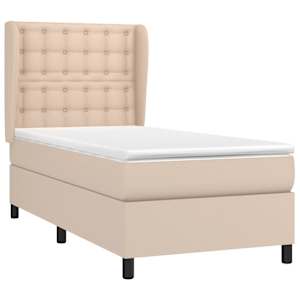 vidaXL Κρεβάτι Boxspring με Στρώμα Καπουτσίνο 80x200 εκ. Συνθ. Δέρμα