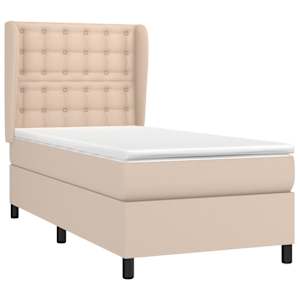 Box spring postel s matrací cappuccino 90x190 cm umělá kůže - obrázek 3