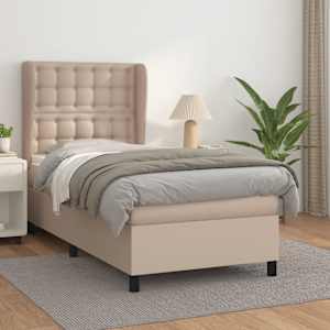 Box spring postel s matrací cappuccino 90x190 cm umělá kůže - obrázek 1