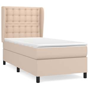 Box spring postel s matrací cappuccino 100x200 cm umělá kůže - obrázek 2
