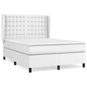 Box spring postel s matrací bílá 140 x 190 cm umělá kůže - obrázek 2