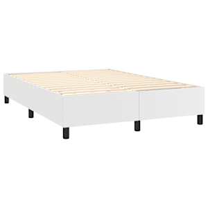 Box spring postel s matrací bílá 140 x 190 cm umělá kůže - obrázek 4