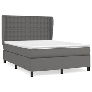 Box spring postel s matrací šedá 140 x 190 cm umělá kůže - obrázek 2