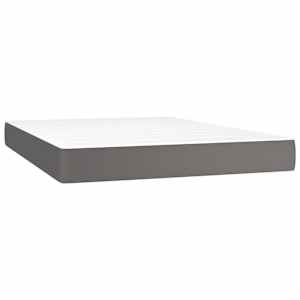 Box spring postel s matrací šedá 140 x 190 cm umělá kůže - obrázek 5