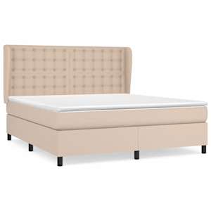 Box spring postel s matrací cappuccino 160x200 cm umělá kůže - obrázek 2