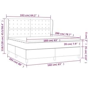 Box spring postel s matrací cappuccino 160x200 cm umělá kůže - obrázek 7
