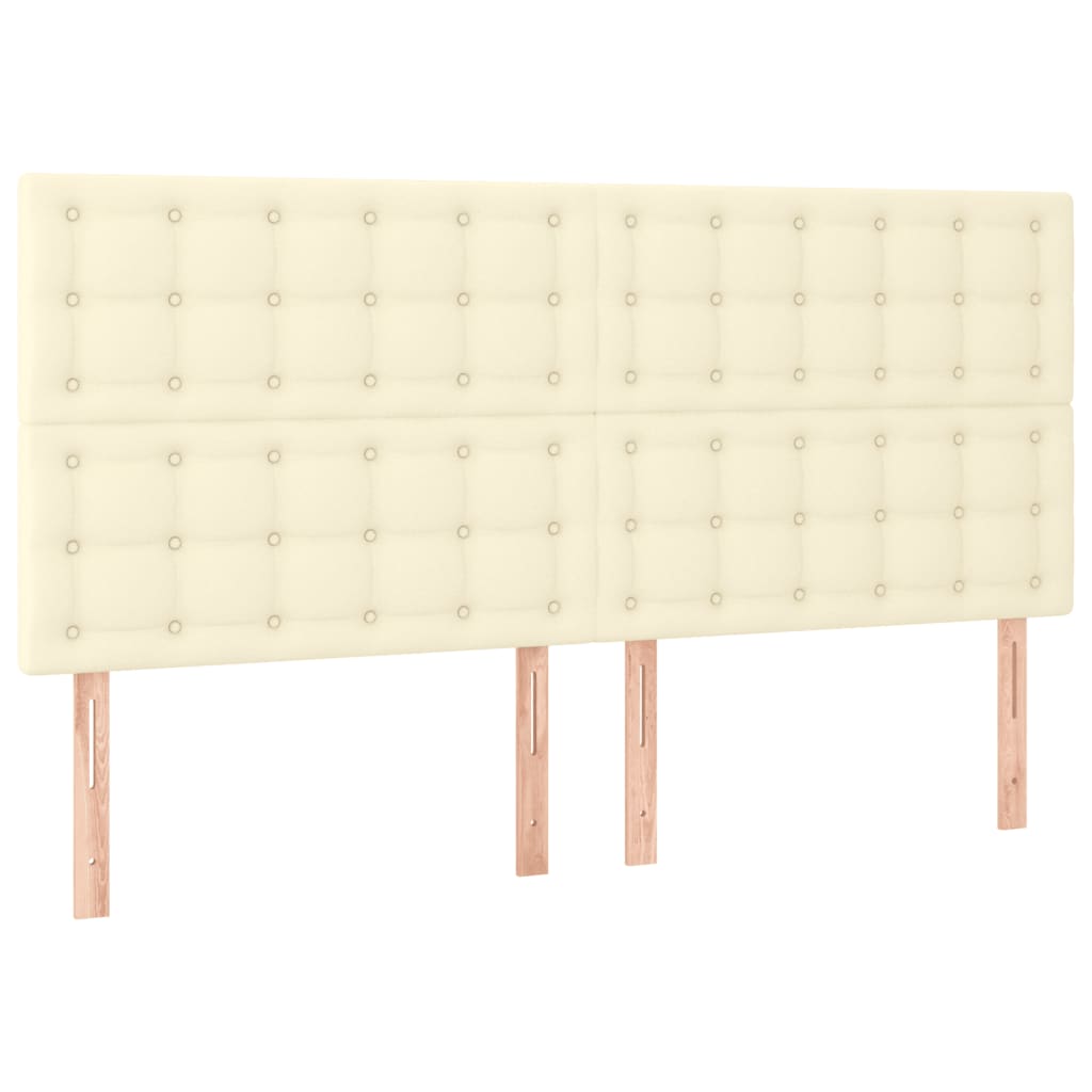 Pat box spring cu saltea, crem, 180x200 cm, piele ecologică