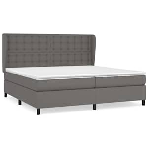 Box spring postel s matrací šedá 200x200 cm umělá kůže - obrázek 2