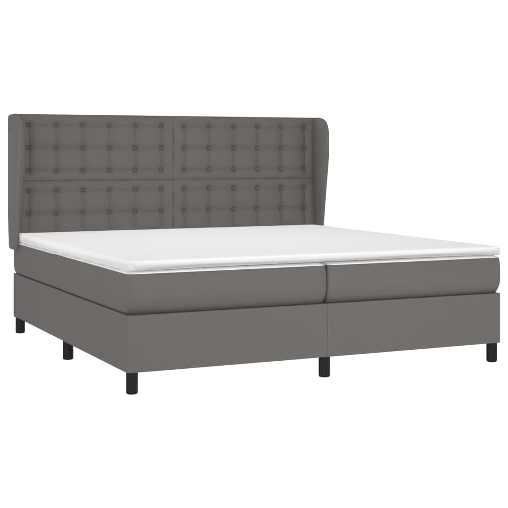 Thumbnail - vidaXL Boxspringbett mit Matratze Grau 200x200 cm Kunstleder