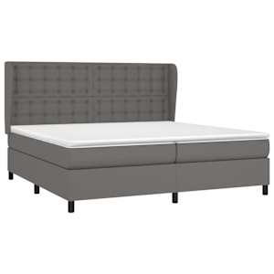 Box spring postel s matrací šedá 200x200 cm umělá kůže - obrázek 3