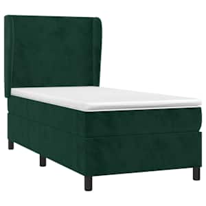 Box spring postel s matrací tmavě zelená 80 x 200 cm samet - obrázek 3