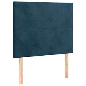 Box spring postel s matrací tmavě modrá 90x190 cm samet - obrázek 6
