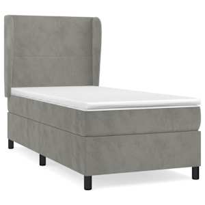 Box spring postel s matrací světle šedá 100x200 cm samet - obrázek 2