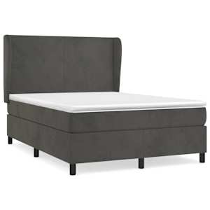 Box spring postel s matrací tmavě šedá 140x200 cm samet - obrázek 2