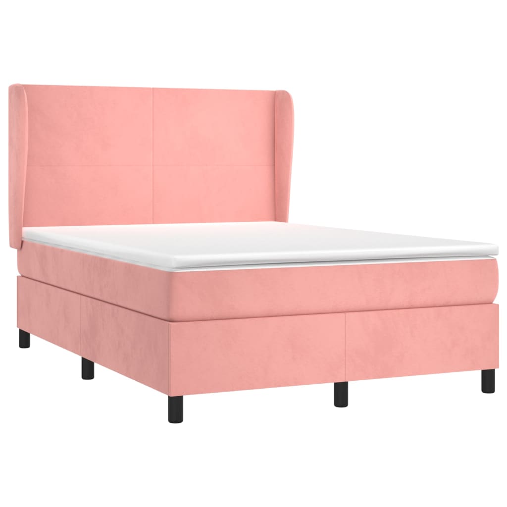 Thumbnail - vidaXL Boxspringbett mit Matratze Rosa 140x200 cm Samt