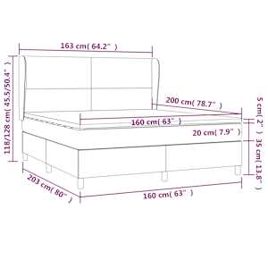 Box spring postel s matrací světle šedá 160x200 cm samet - obrázek 7