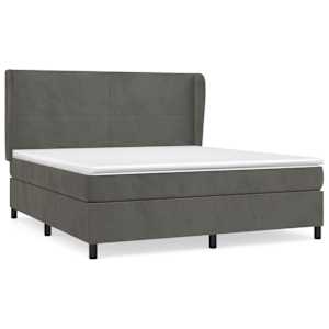 Box spring postel s matrací tmavě šedá 160x200 cm samet - obrázek 2