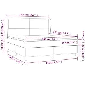 Box spring postel s matrací černá 160x200 cm samet - obrázek 7