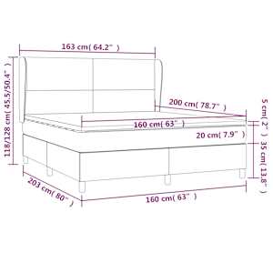 Box spring postel s matrací tmavě zelená 160x200 cm samet - obrázek 8