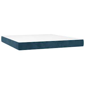 Box spring postel s matrací tmavě modrá 160x200 cm samet - obrázek 5
